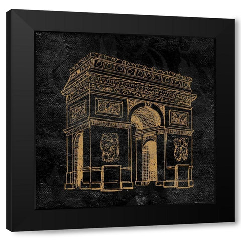 Elegant Paris Gold IV Black Modern Wood Framed Art Print by Baliko, Linda