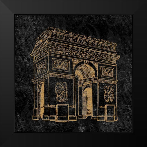 Elegant Paris Gold IV Black Modern Wood Framed Art Print by Baliko, Linda