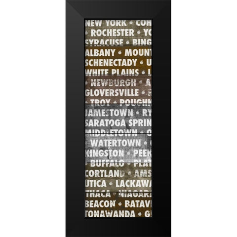 Cities on Wood Black Modern Wood Framed Art Print by Meneely, Dan