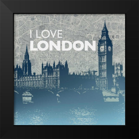 City Love I Black Modern Wood Framed Art Print by Meneely, Dan