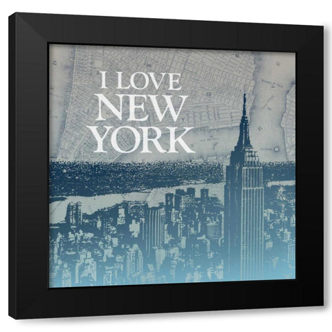 City Love II Black Modern Wood Framed Art Print with Double Matting by Meneely, Dan