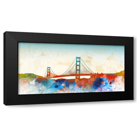Golden Gate Black Modern Wood Framed Art Print by Meneely, Dan