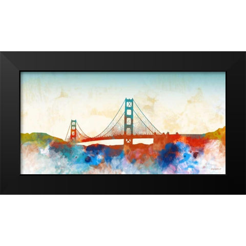 Golden Gate Black Modern Wood Framed Art Print by Meneely, Dan