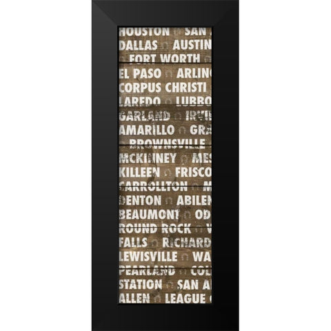 Texas Wood Type Black Modern Wood Framed Art Print by Meneely, Dan