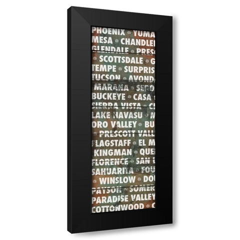 Phoenix Wood Type Black Modern Wood Framed Art Print by Meneely, Dan