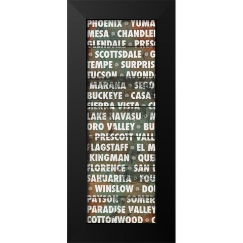 Phoenix Wood Type Black Modern Wood Framed Art Print by Meneely, Dan