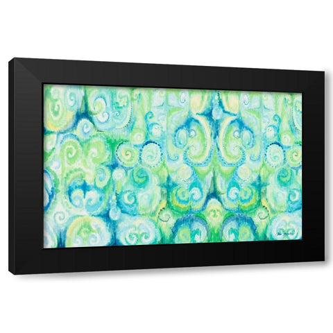Emerald Abstract Black Modern Wood Framed Art Print by Gaynor, Janice