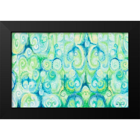 Emerald Abstract Black Modern Wood Framed Art Print by Gaynor, Janice