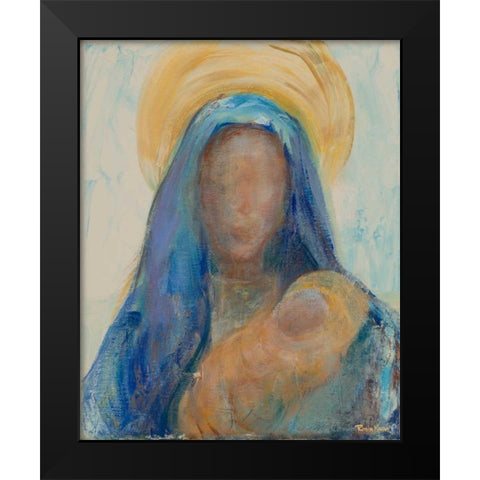 Mother and Child I Black Modern Wood Framed Art Print by Maria, Robin