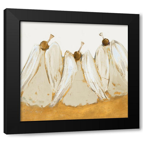 Golden Trumpeting Angels Black Modern Wood Framed Art Print with Double Matting by Maria, Robin