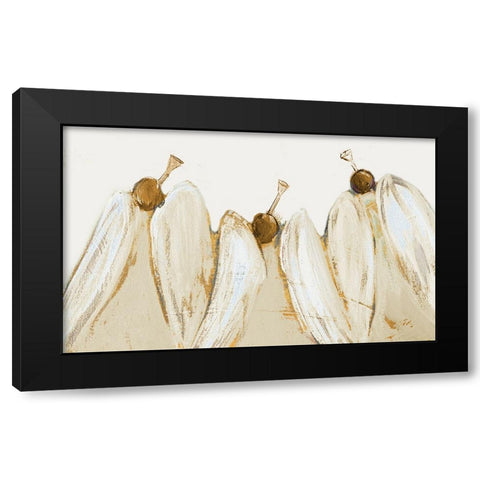 Golden Trumpeting Angels Black Modern Wood Framed Art Print with Double Matting by Maria, Robin