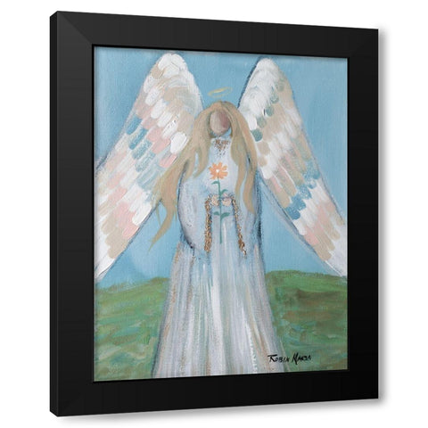 Angel in Spring Black Modern Wood Framed Art Print with Double Matting by Maria, Robin