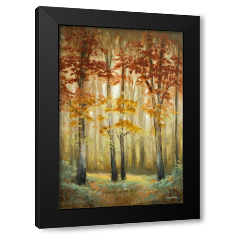 Woodland Glow I Black Modern Wood Framed Art Print with Double Matting by Marcon, Michael