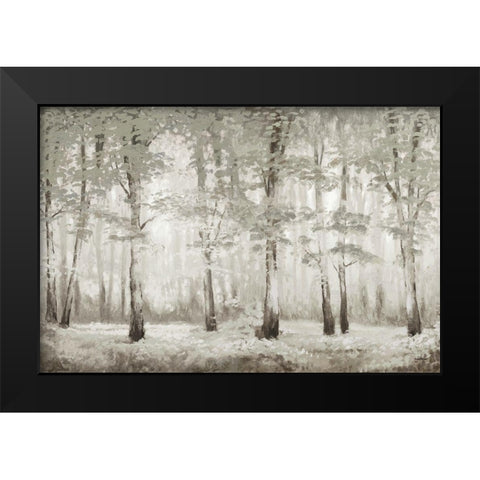 Misty Woodland Glow Black Modern Wood Framed Art Print by Marcon, Michael