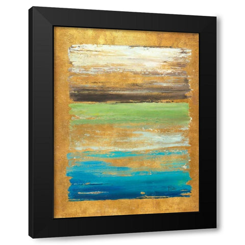 The Palette in Gold Black Modern Wood Framed Art Print with Double Matting by Pinto, Patricia