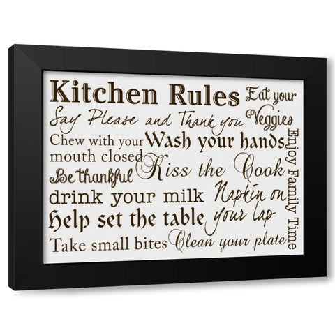 Kitchen Rules III Black Modern Wood Framed Art Print by Studio, Sd Graphics