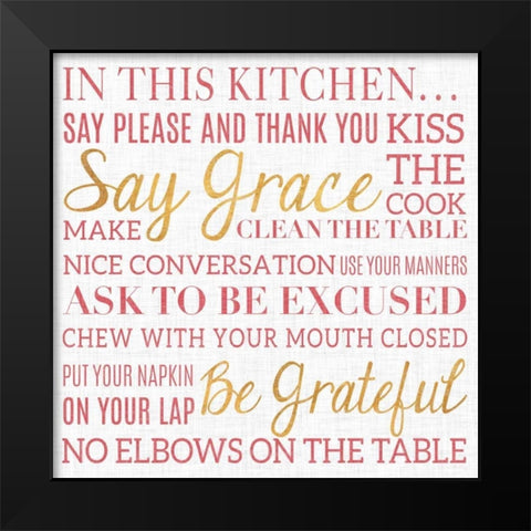 In This Kitchen Black Modern Wood Framed Art Print by Studio, Sd Graphics