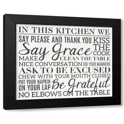 Kitchen Rules I Black Modern Wood Framed Art Print by Studio, Sd Graphics