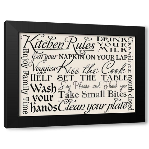 Kitchen Rules IV Black Modern Wood Framed Art Print by Studio, Sd Graphics