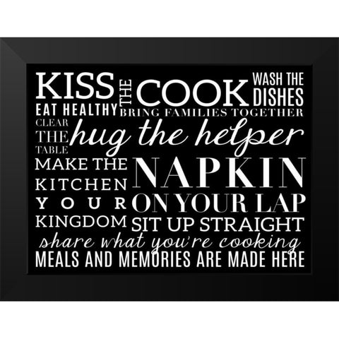 Kitchen Rules V Black Modern Wood Framed Art Print by Studio, Sd Graphics