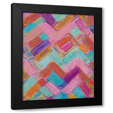 Golden Internodes I Black Modern Wood Framed Art Print by Coolick, Ann Marie