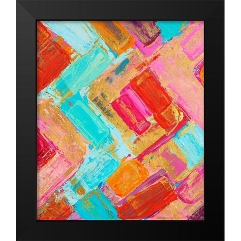 Vibrant Internodes Black Modern Wood Framed Art Print by Coolick, Ann Marie