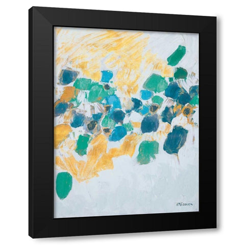 Gold and Teal Internodes Black Modern Wood Framed Art Print with Double Matting by Coolick, Ann Marie