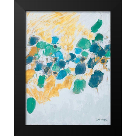 Gold and Teal Internodes Black Modern Wood Framed Art Print by Coolick, Ann Marie