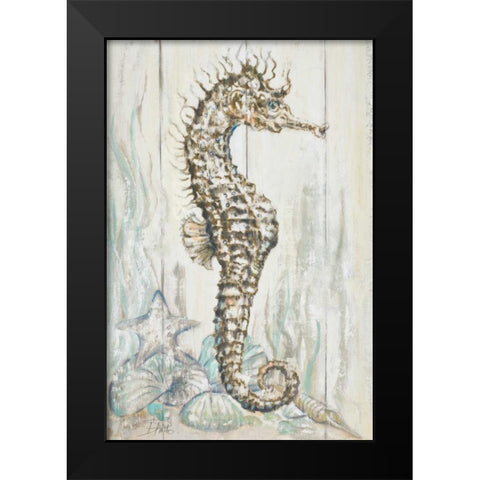 Antique Sea Horse I Black Modern Wood Framed Art Print by Pinto, Patricia