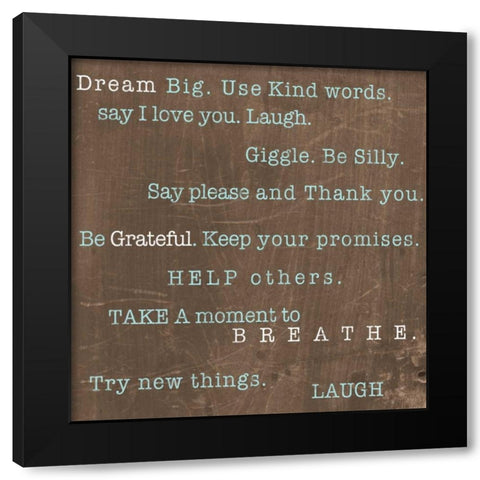 Encouraging Words Black Modern Wood Framed Art Print by Studio, Sd Graphics