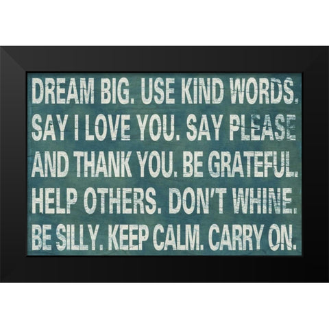 Dream Big Black Modern Wood Framed Art Print by Studio, Sd Graphics