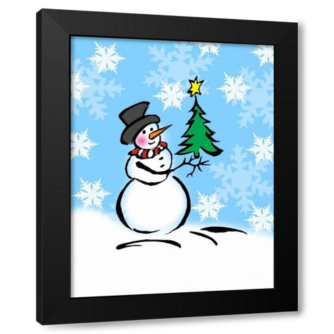 Silly Snowmen III Black Modern Wood Framed Art Print by Biscardi, Nicholas