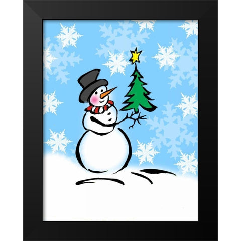 Silly Snowmen III Black Modern Wood Framed Art Print by Biscardi, Nicholas