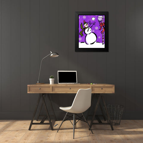 Silly Snowmen VII Black Modern Wood Framed Art Print by Biscardi, Nicholas