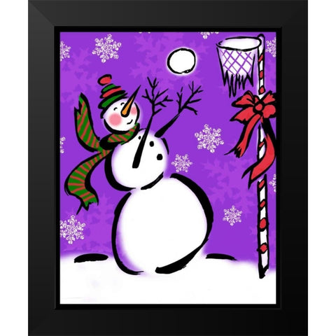 Silly Snowmen VII Black Modern Wood Framed Art Print by Biscardi, Nicholas