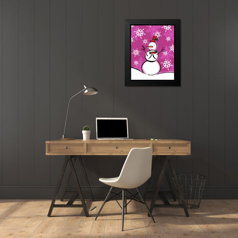 Silly Snowmen IX Black Modern Wood Framed Art Print by Biscardi, Nicholas