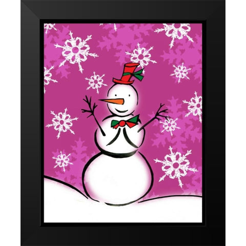 Silly Snowmen IX Black Modern Wood Framed Art Print by Biscardi, Nicholas