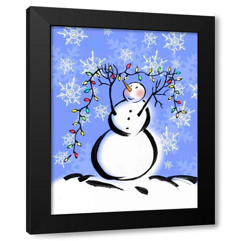 Silly Snowmen I Black Modern Wood Framed Art Print by Biscardi, Nicholas