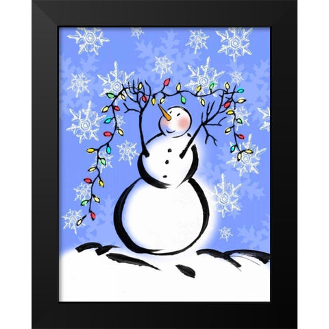 Silly Snowmen I Black Modern Wood Framed Art Print by Biscardi, Nicholas
