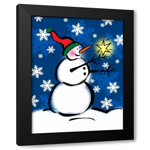 Silly Snowmen II Black Modern Wood Framed Art Print with Double Matting by Biscardi, Nicholas