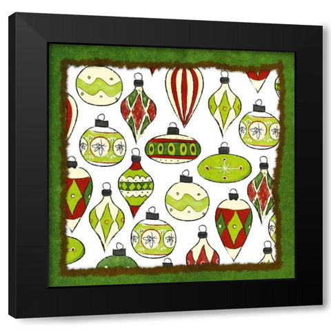 Whimsical Ornaments I Black Modern Wood Framed Art Print with Double Matting by SD Graphics Studio