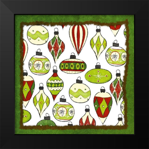 Whimsical Ornaments I Black Modern Wood Framed Art Print by SD Graphics Studio