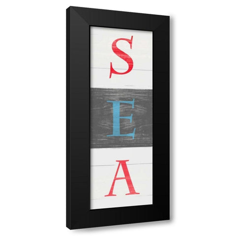 Sea and Wave I Black Modern Wood Framed Art Print with Double Matting by SD Graphics Studio