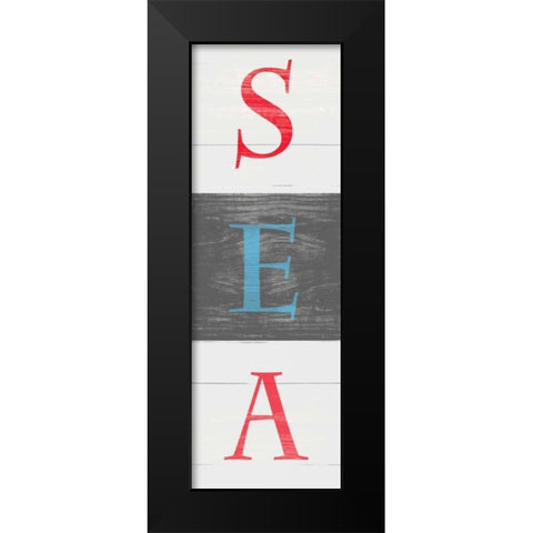 Sea and Wave I Black Modern Wood Framed Art Print by SD Graphics Studio