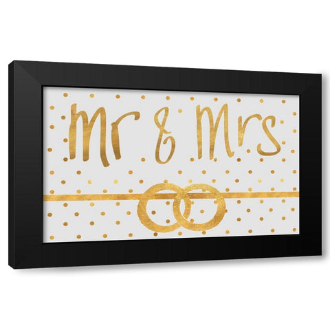 Bride and Groom Black Modern Wood Framed Art Print with Double Matting by SD Graphics Studio