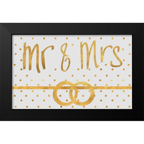 Bride and Groom Black Modern Wood Framed Art Print by SD Graphics Studio