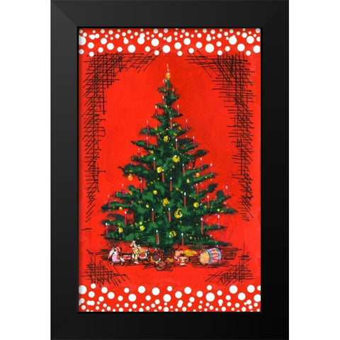 Xmas Tree Black Modern Wood Framed Art Print by Biscardi, Nicholas