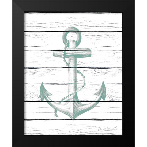 Anchor on Wood Black Modern Wood Framed Art Print by Loreth, Lanie