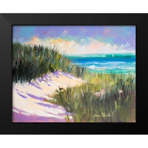Seagrass Shore Black Modern Wood Framed Art Print by Slivka, Jane