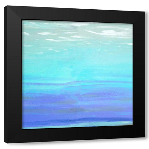 Aquatic Abstract Black Modern Wood Framed Art Print with Double Matting by Meneely, Dan